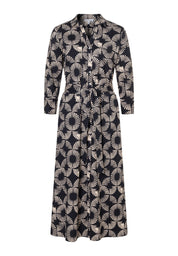 Hemdblusenkleid Maxi aus Baumwolle - 2790 - Blau