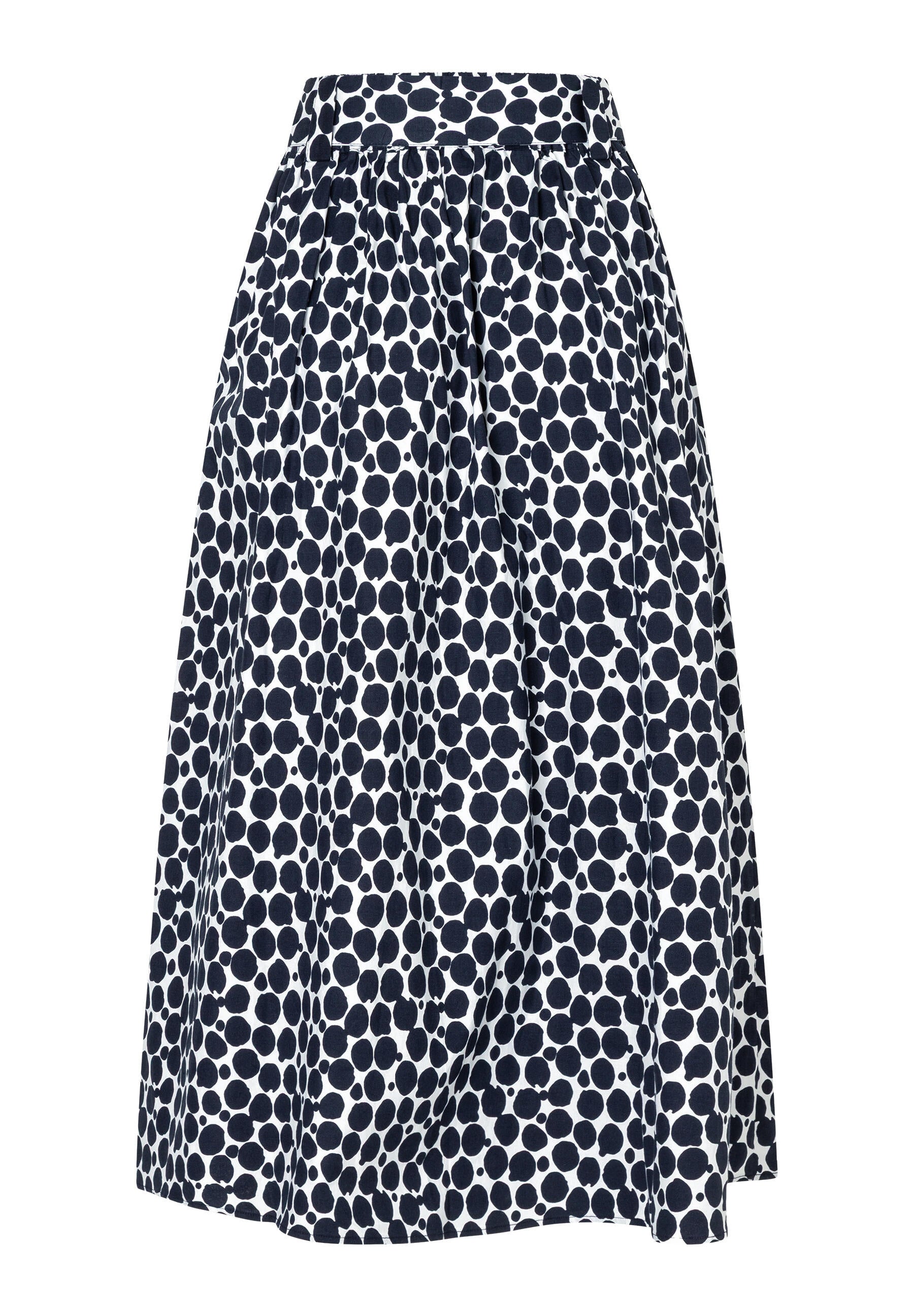 A-Linie-Rock Midi aus Baumwolle - 2375 - Blau