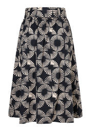 A-Linie-Rock Midi aus Baumwolle - 2790 - Blau