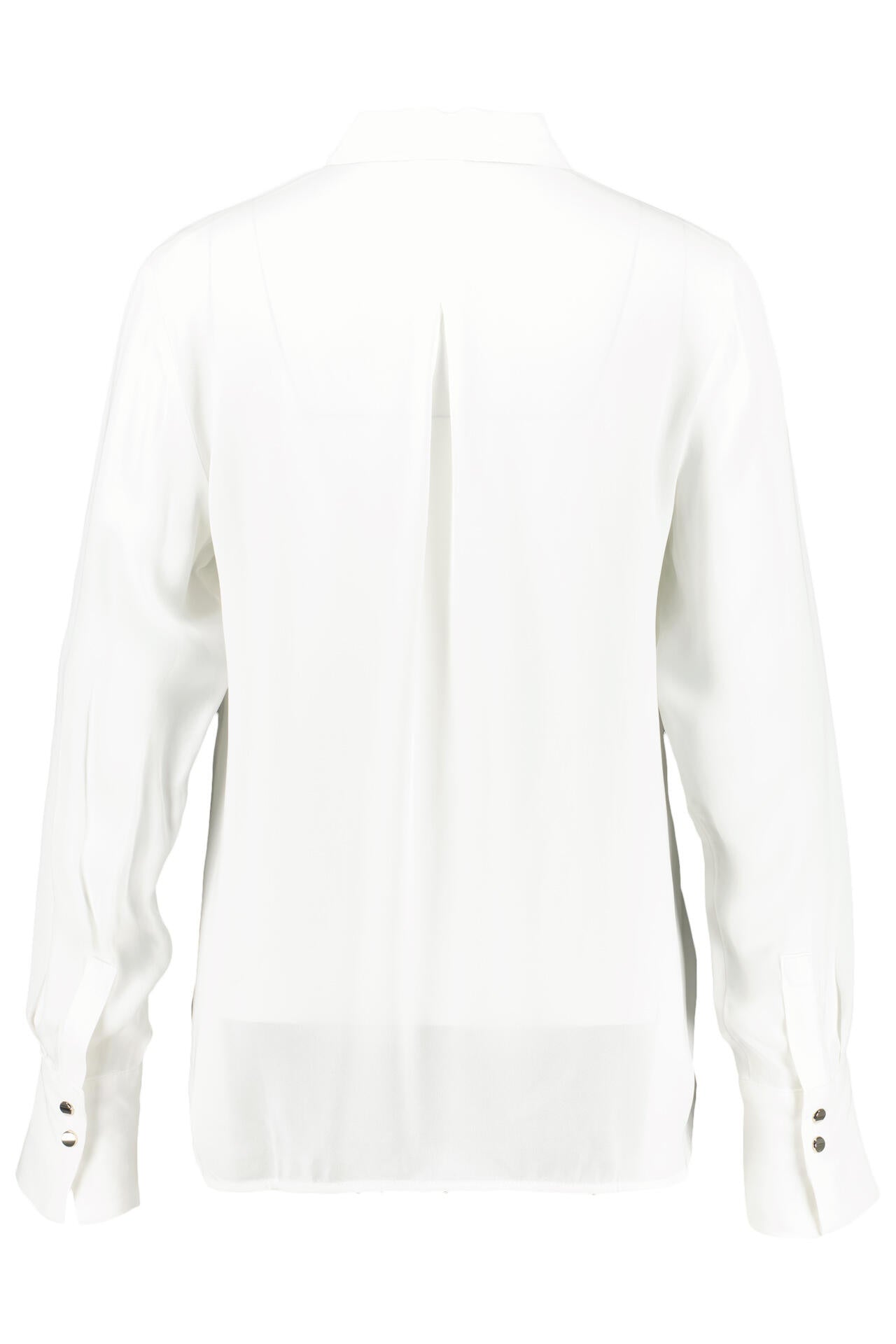 Bluse mit verdeckter Knopfleiste - 0200-WHITE - Weiß