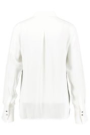 Bluse mit verdeckter Knopfleiste - 0200-WHITE - Weiß