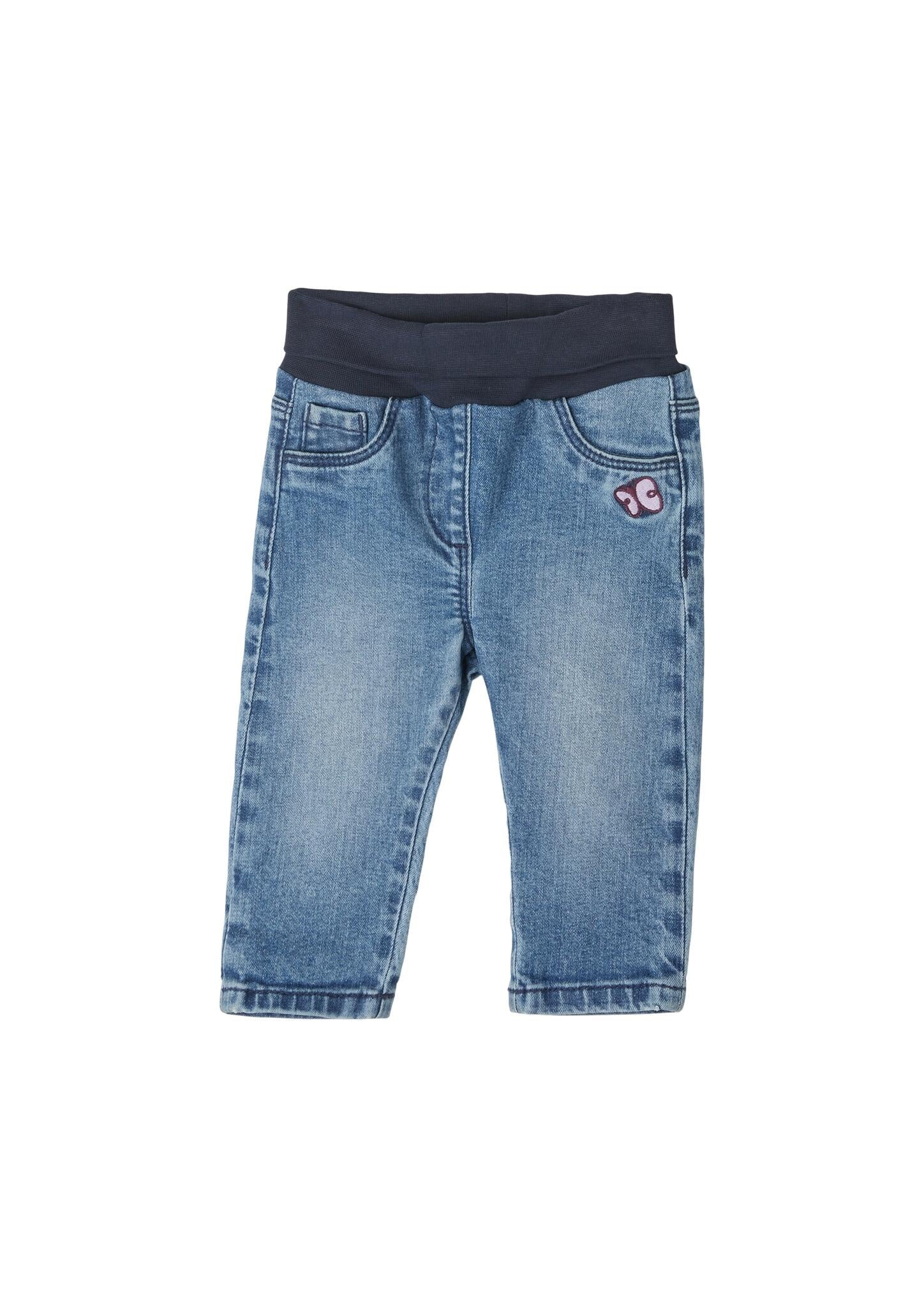 Jeans mit Aufnäher - 55Z4-BLUE - Blau