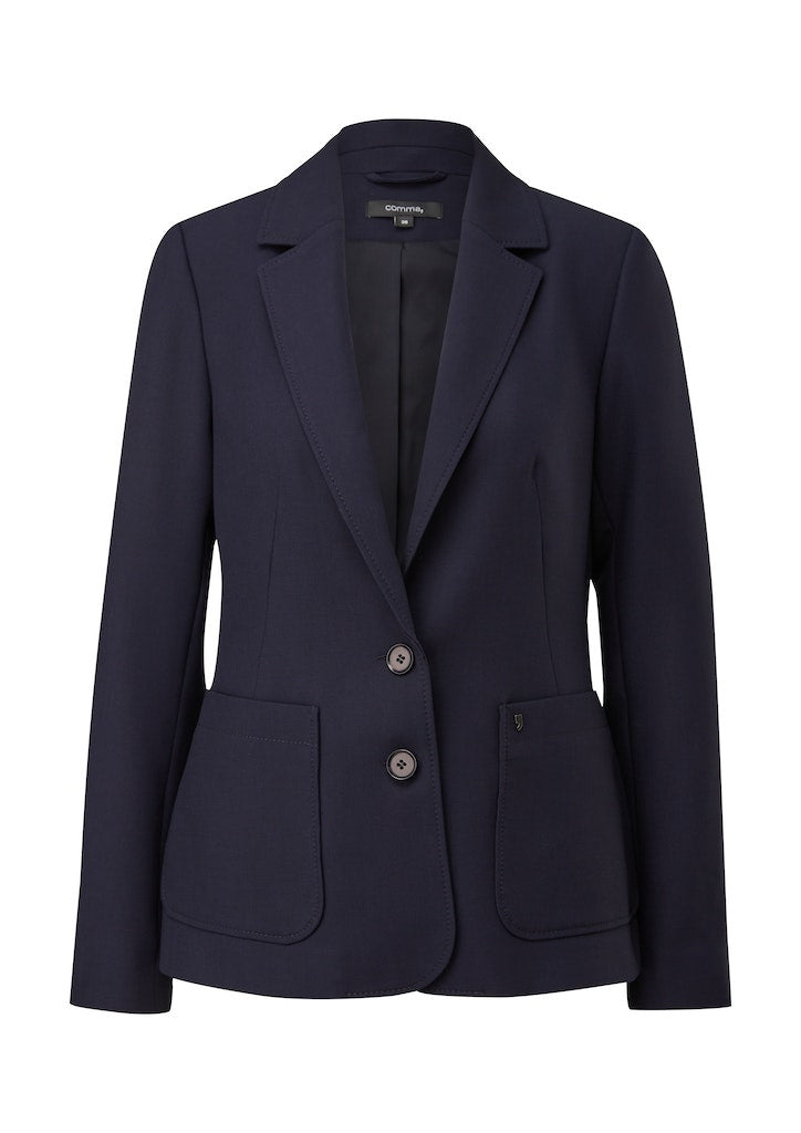 Blazer mit aufgesetzten Taschen - 5976-BLUE - Blau