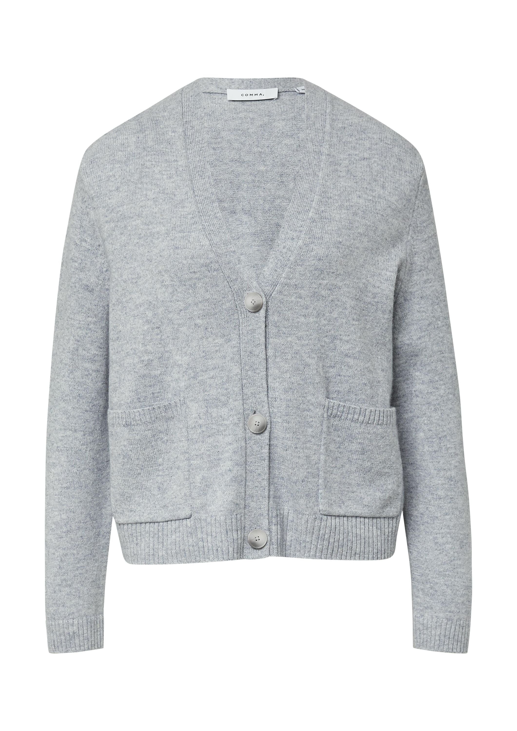 Strickjacke aus Wollmix - 92W2-GREY/BLACK - Grau