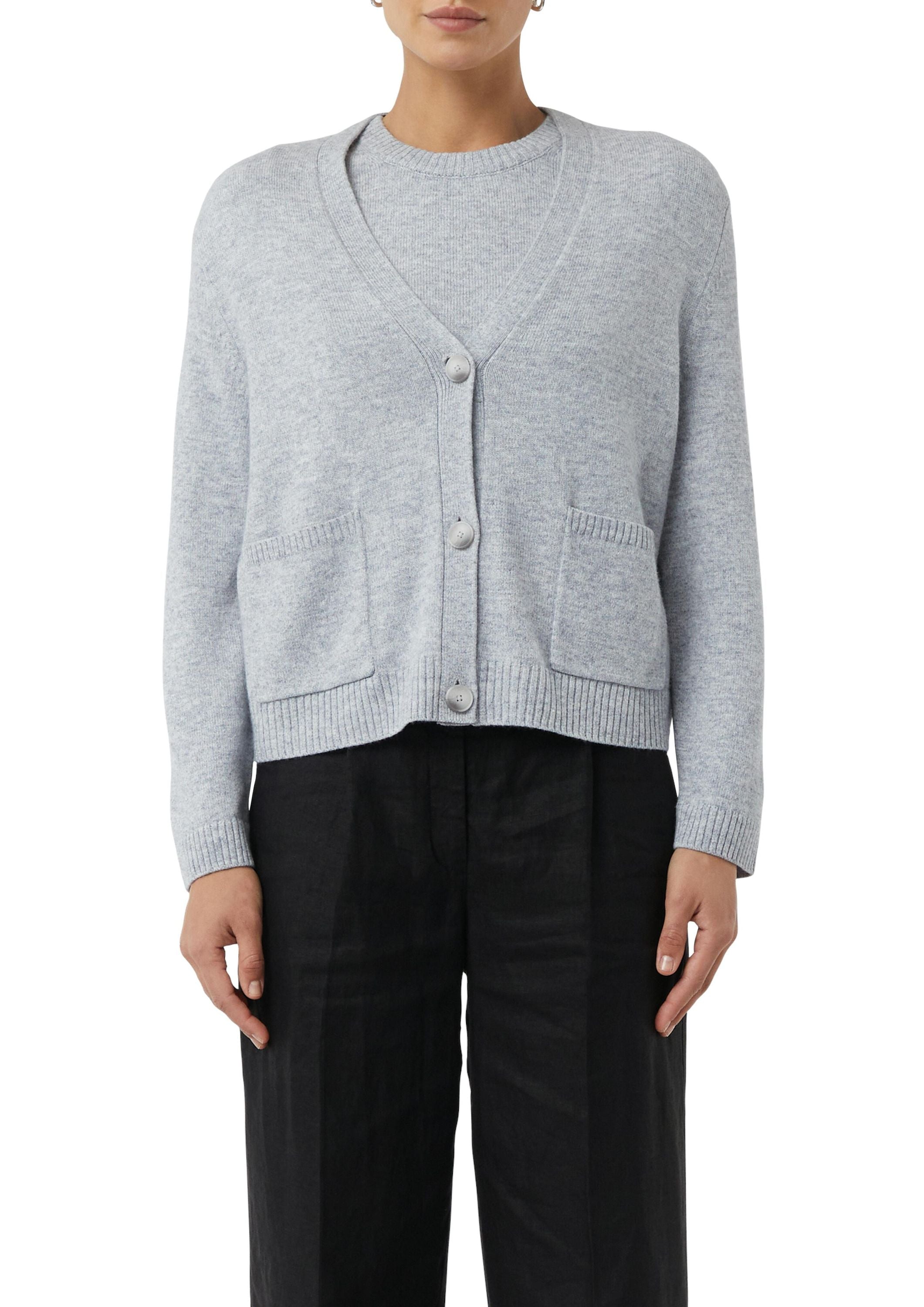 Strickjacke aus Wollmix - 92W2-GREY/BLACK - Grau