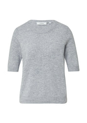 Strick-T-Shirt aus Wollmix - 92W2-GREY/BLACK - Grau