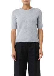 Strick-T-Shirt aus Wollmix - 92W2-GREY/BLACK - Grau