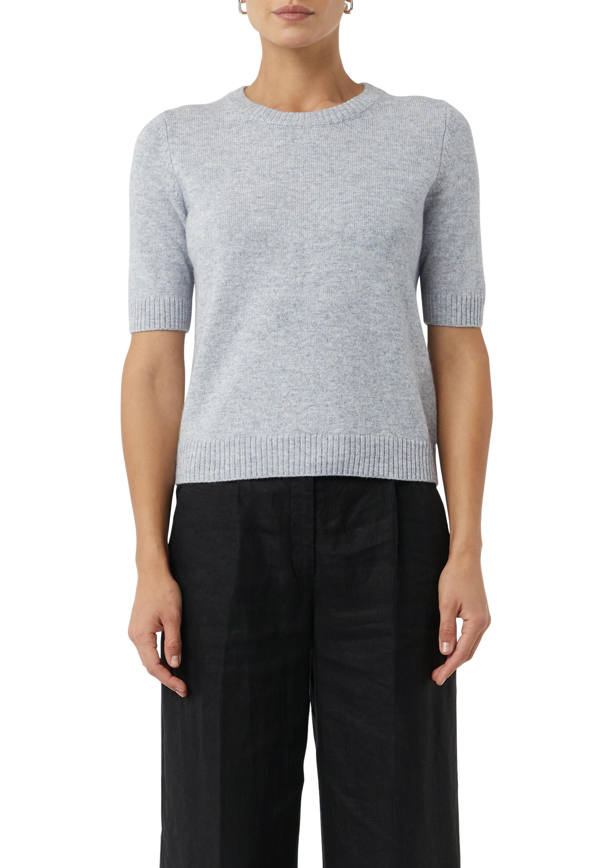 Strick-T-Shirt aus Wollmix - 92W2-GREY/BLACK - Grau