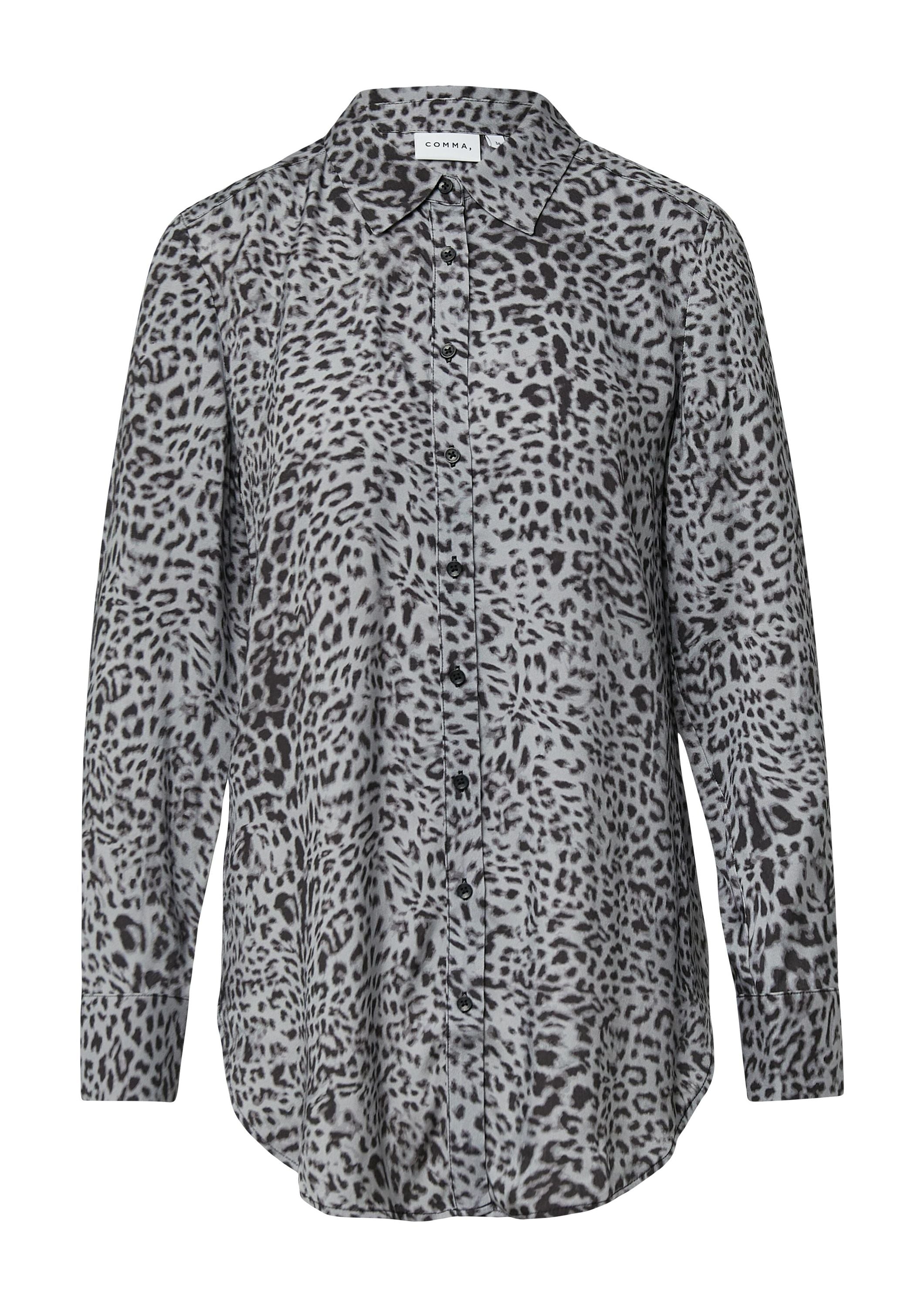Longbluse aus Viskose - 99A0-GREY/BLACK - Grau