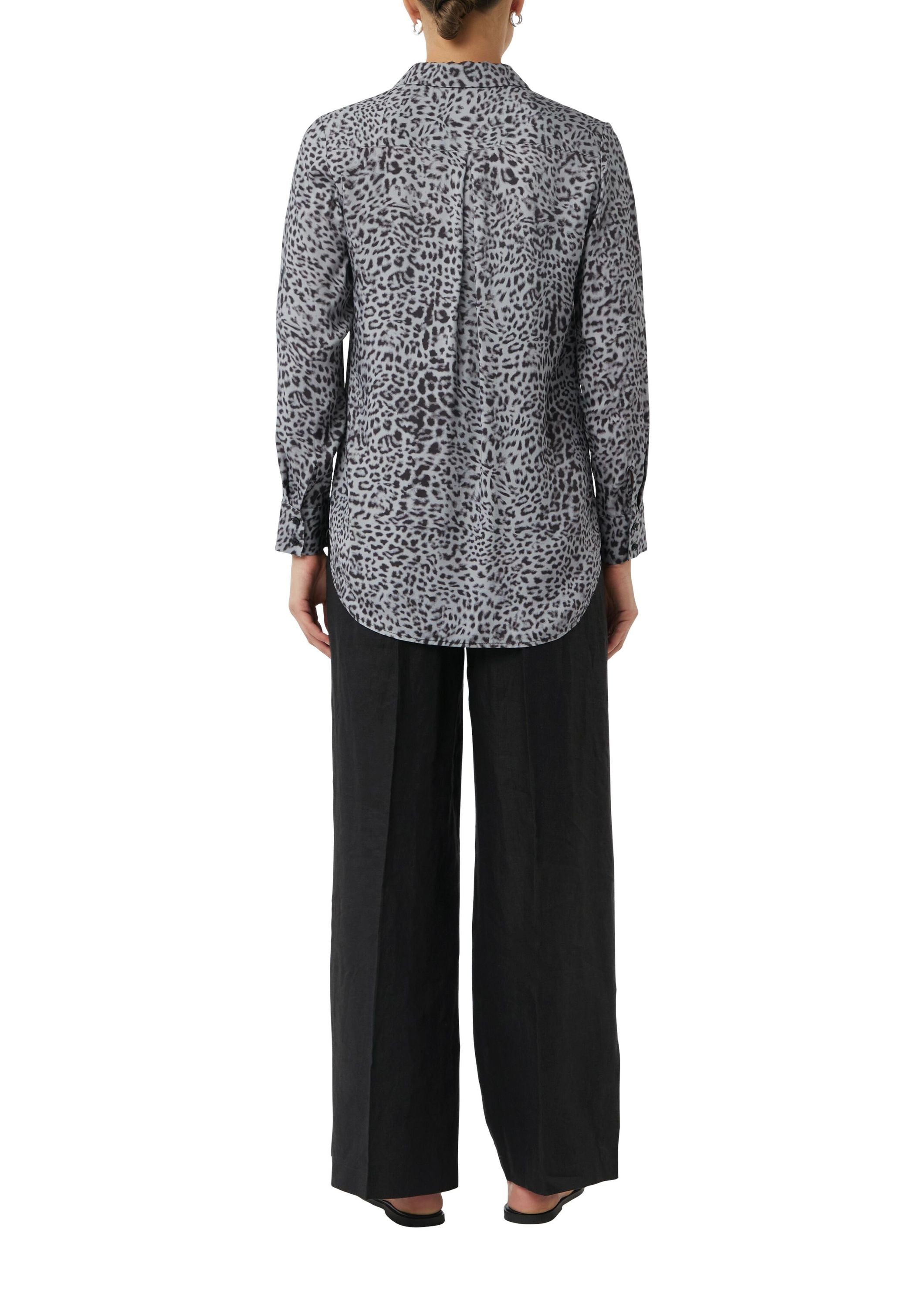 Longbluse aus Viskose - 99A0-GREY/BLACK - Grau