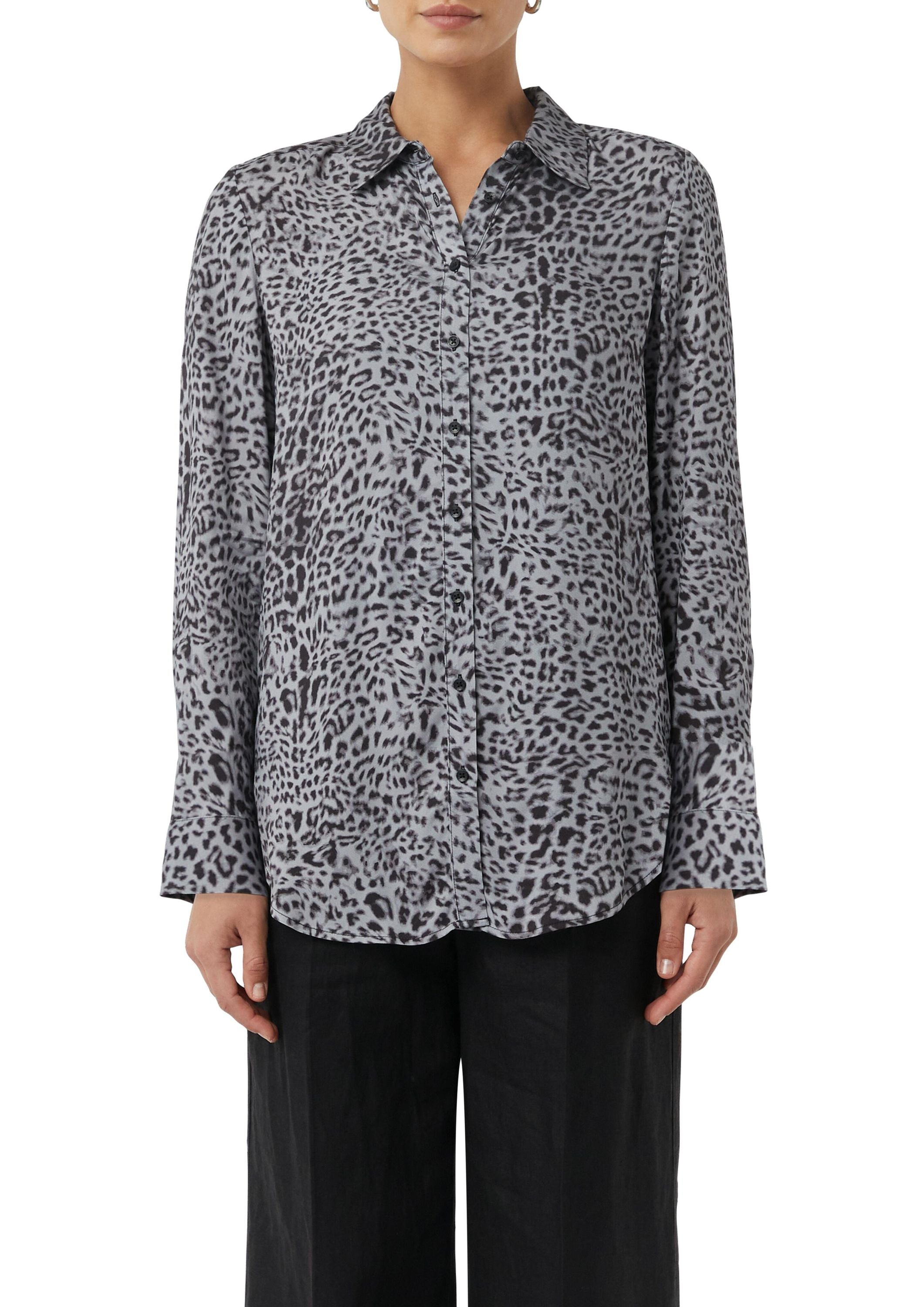Longbluse aus Viskose - 99A0-GREY/BLACK - Grau