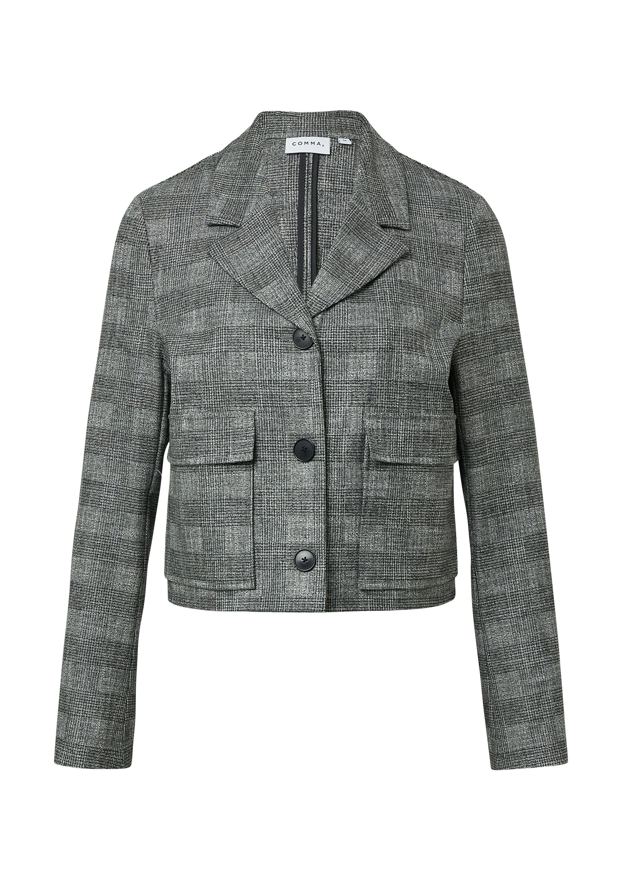 Blazerjacke mit aufgesetzten Taschen - 99N9-GREY/BLACK - Grau