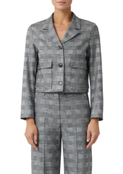 Blazerjacke mit aufgesetzten Taschen - 99N9-GREY/BLACK - Grau