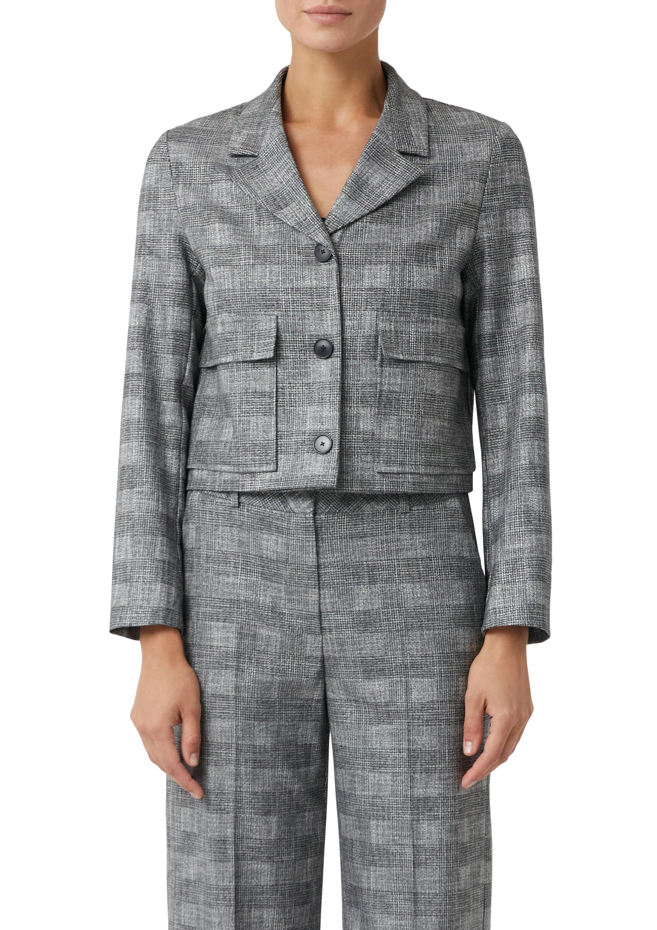 Blazerjacke mit aufgesetzten Taschen - 99N9-GREY/BLACK - Grau