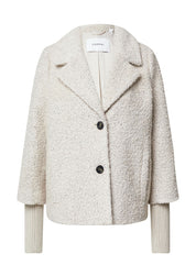 Boucléjacke mit Reversekragen - 9301-GREY/BLACK - Grau