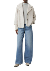 Boucléjacke mit Reversekragen - 9301-GREY/BLACK - Grau