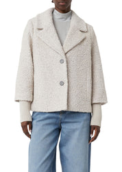 Boucléjacke mit Reversekragen - 9301-GREY/BLACK - Grau