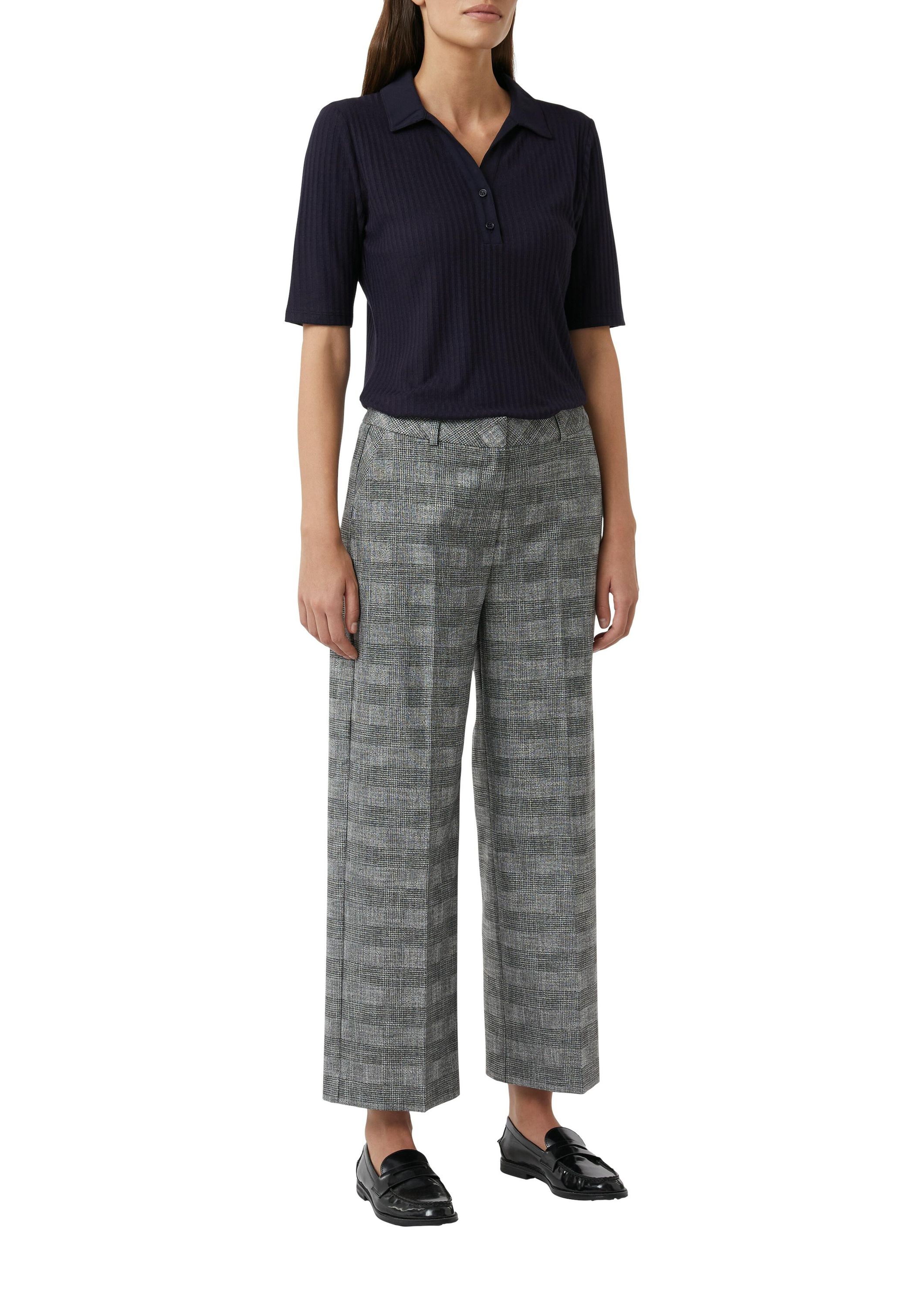 Hose kariert Wide Leg - 99N9-GREY/BLACK - Grau