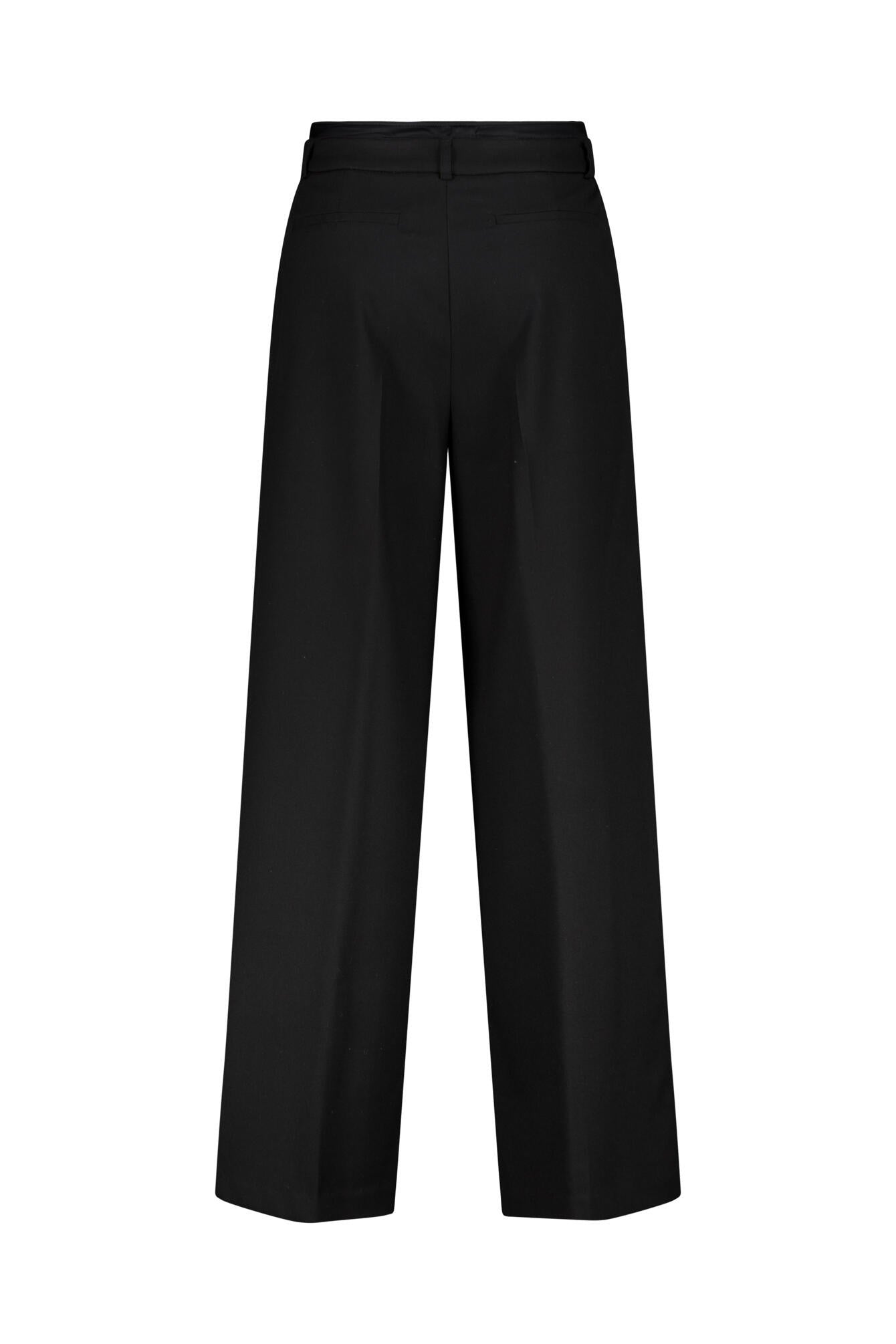 Bundfaltenhose Wide Leg - 9999-GREY/BLACK - Schwarz