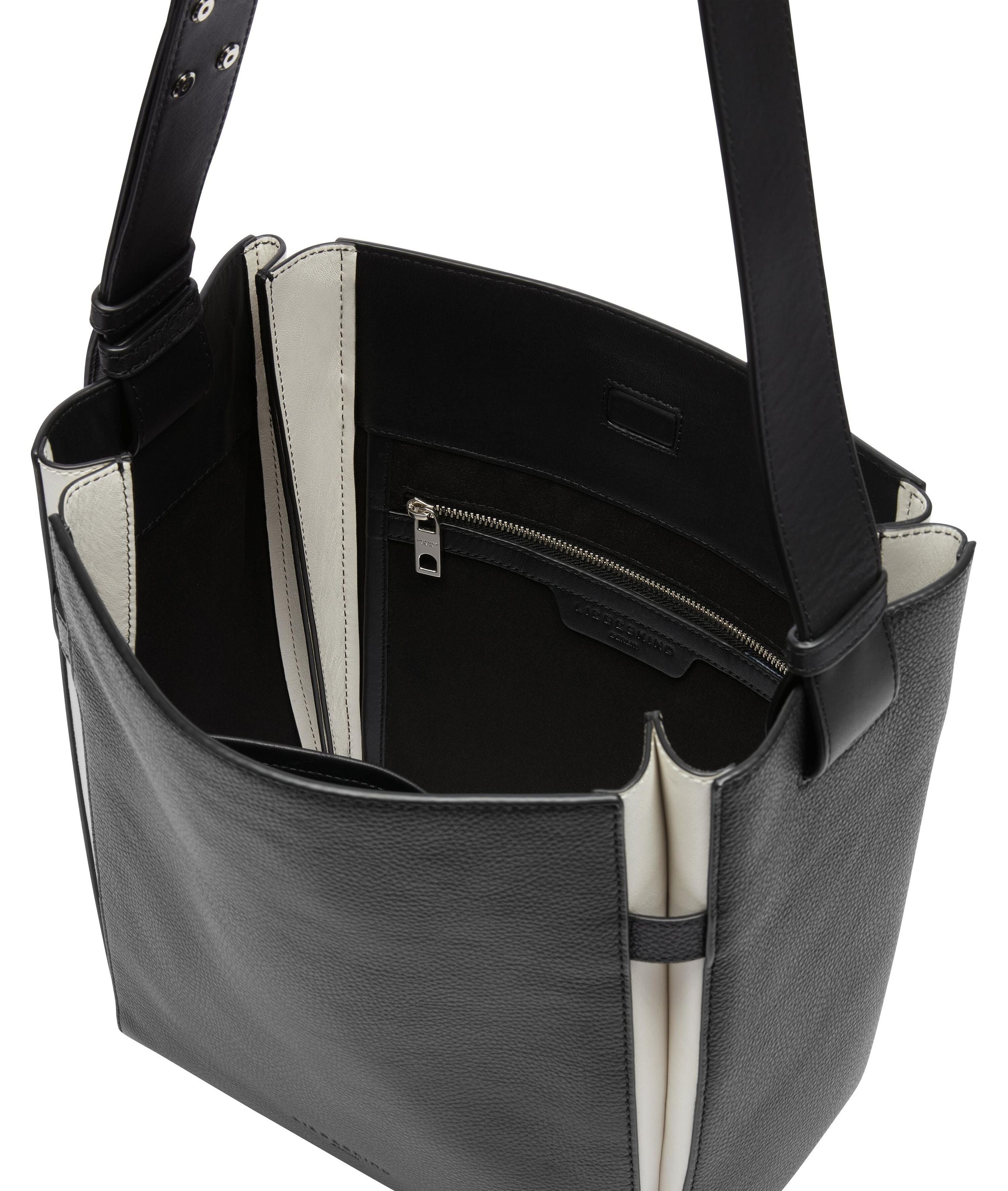 Schultertasche Hilla Hobo M - 9999-GREY/BLACK - Schwarz