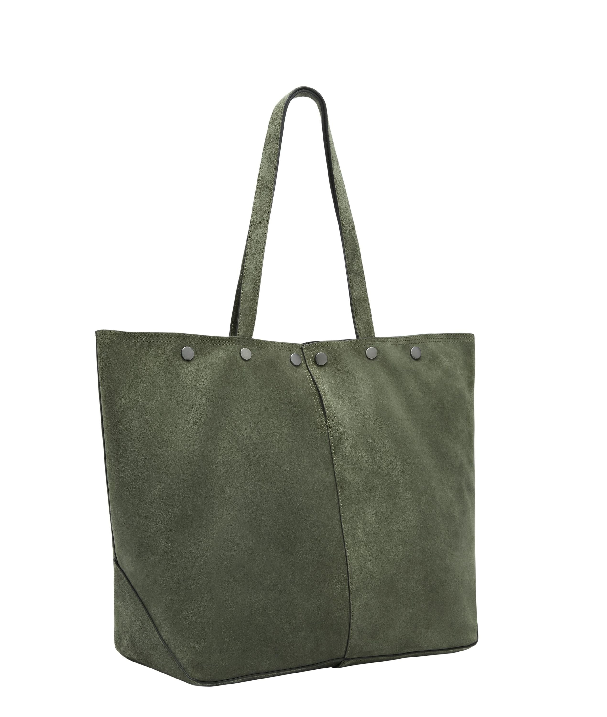 Shopper aus Wildleder - 7941-GREEN