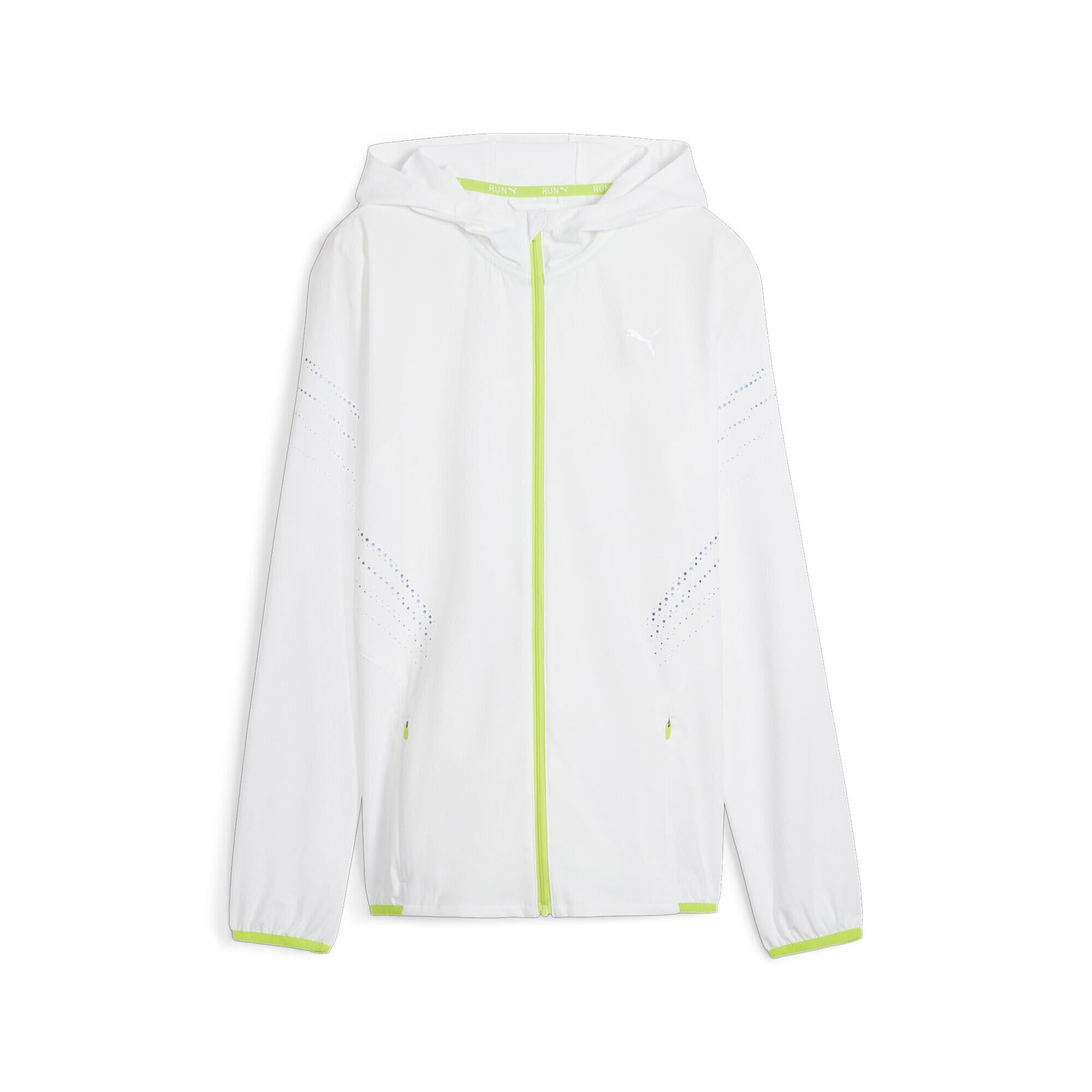 Leichte Laufjacke mit Kapuze - 002-PUMA WHITE - Weiß | Gelb