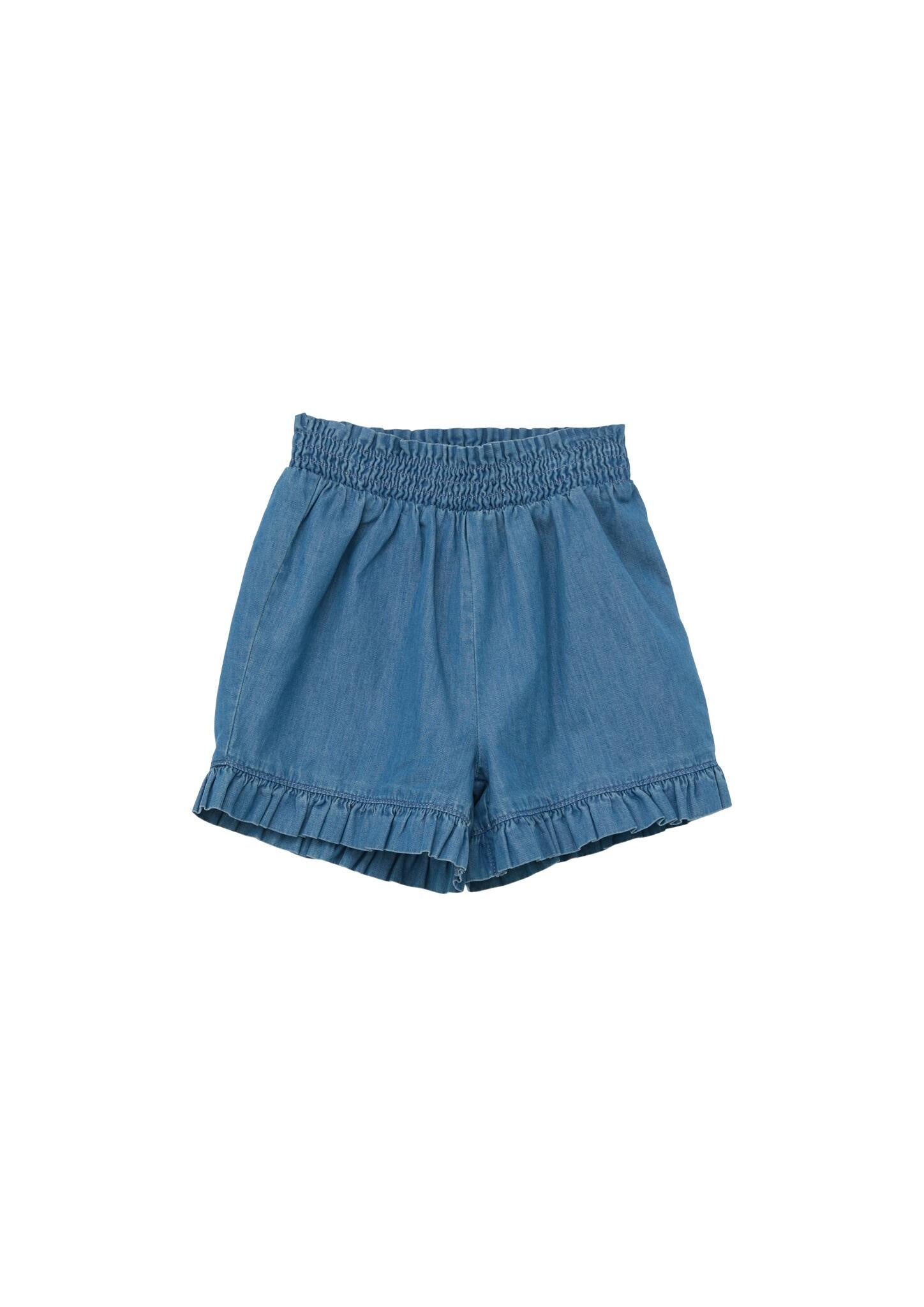 Jeans-Shorts mit Rüschensaum - 55Y1-BLUE - Blau