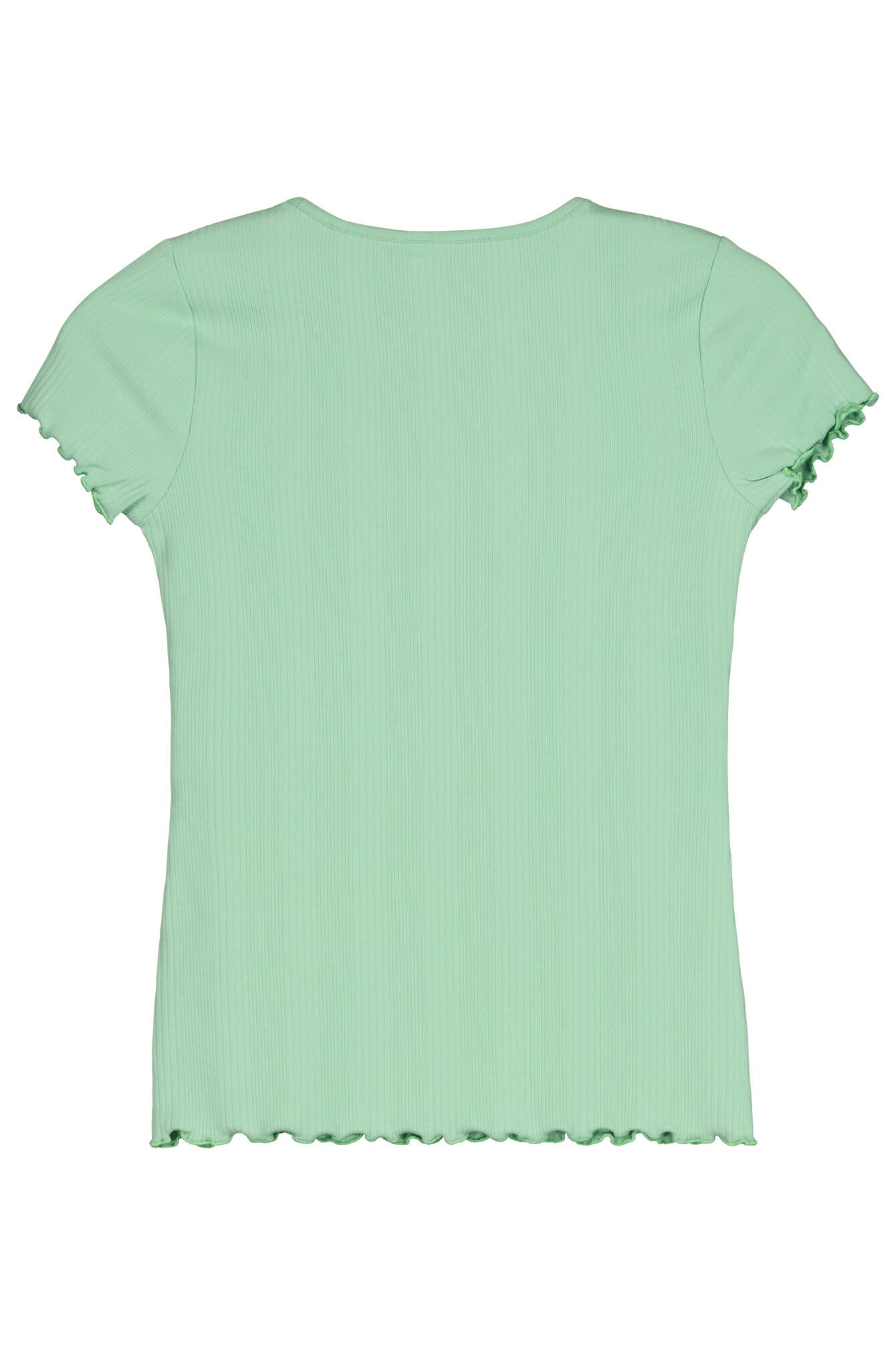 T-Shirt mit Riffelsaum - 7300-GREEN - Grün