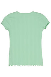 T-Shirt mit Riffelsaum - 7300-GREEN - Grün