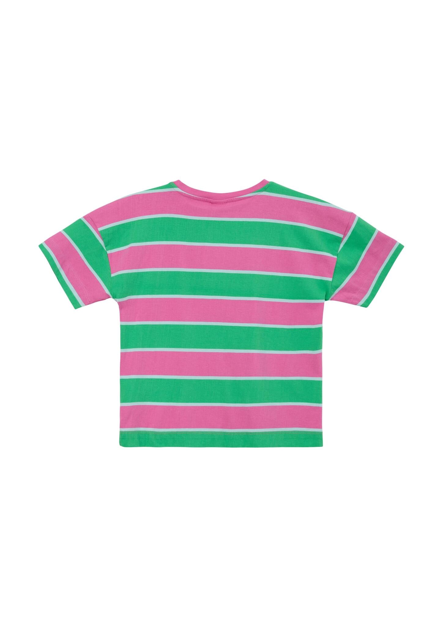 Gestreiftes T-Shirt - 44G2-LILAC/PINK - Grün | Pink