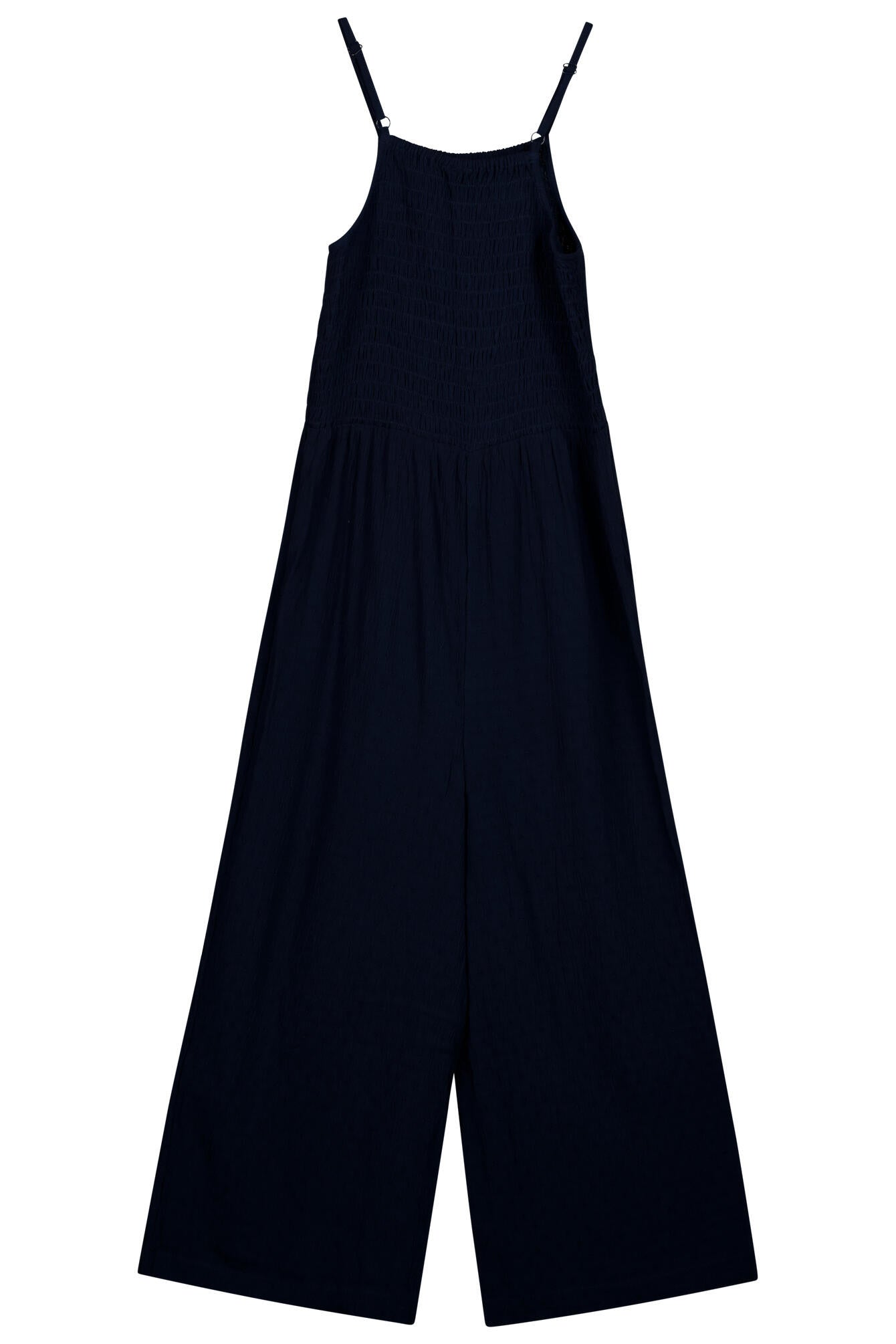 Gesmokter Jumpsuit - 5952-BLUE - Blau