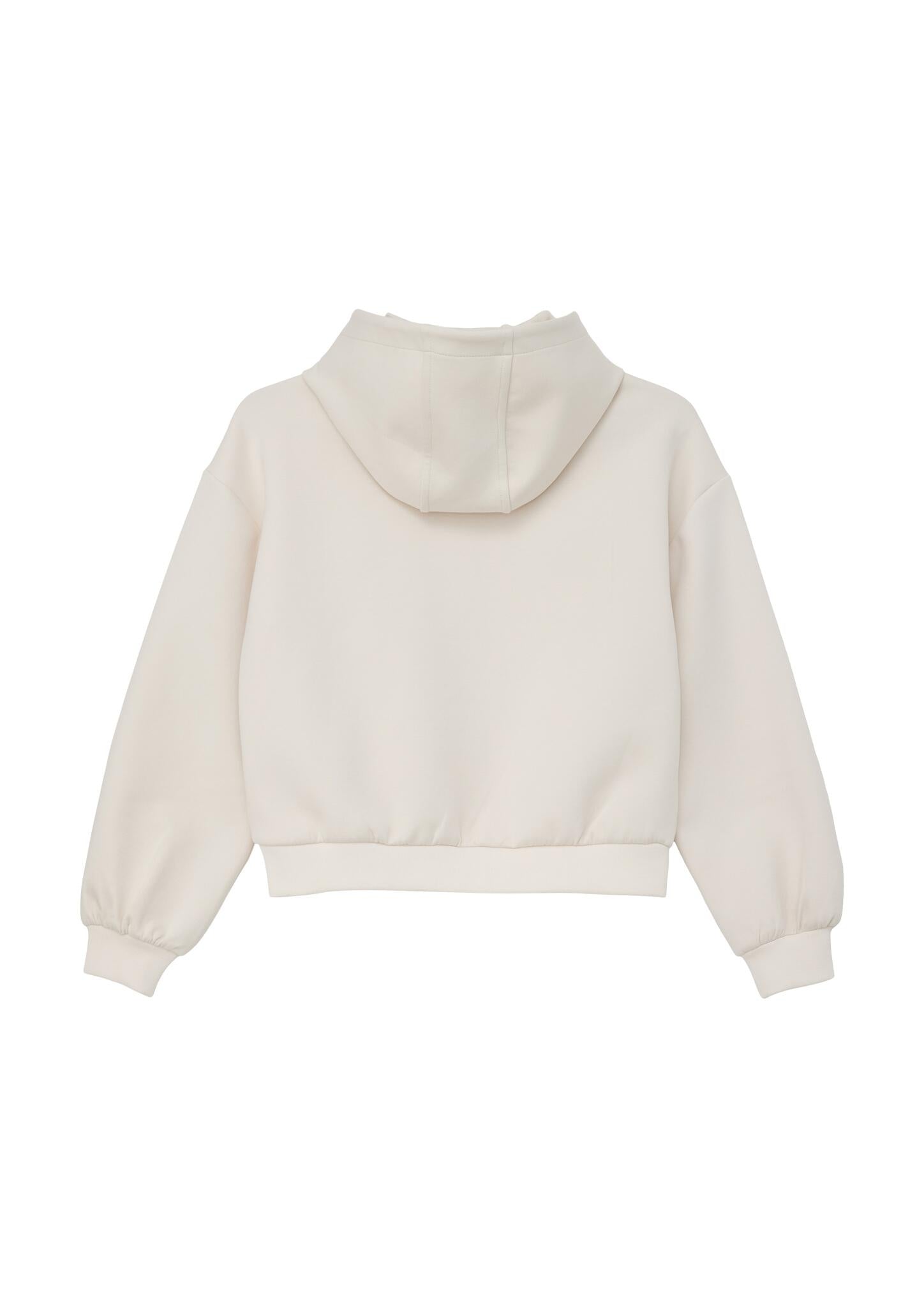 Hoodie mit Full-Zip - 0330-WHITE - Creme