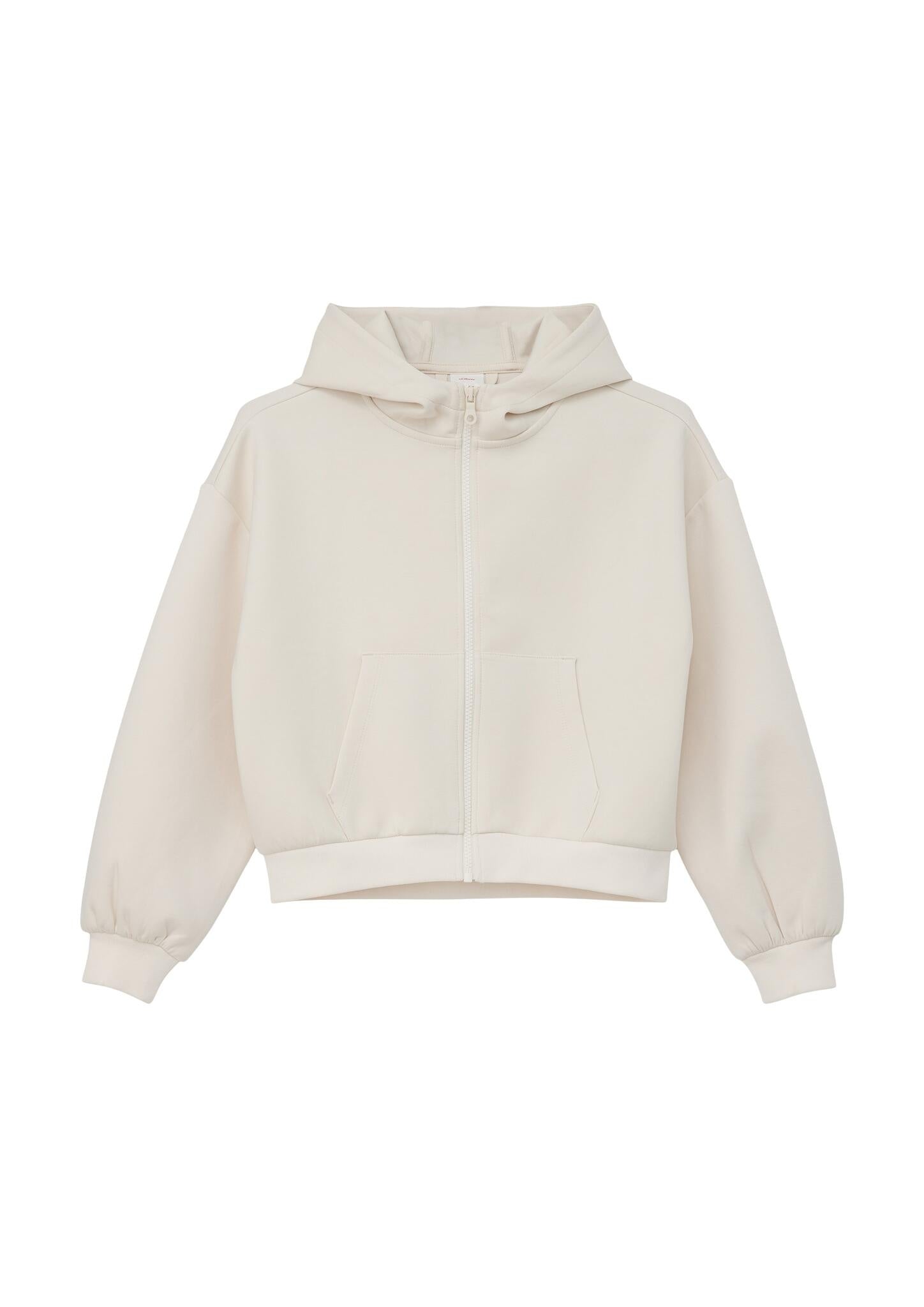 Hoodie mit Full-Zip - 0330-WHITE - Creme