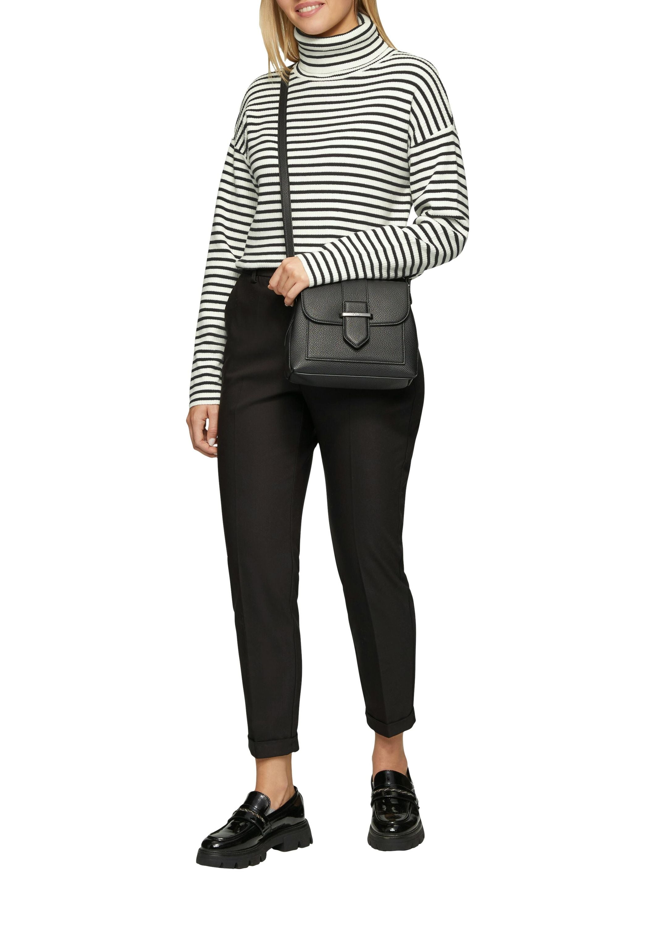 Strickpullover mit Rollkragen - 99X1-GREY/BLACK - Schwarz