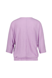 Halbarm-Shirt mit V-Ausschnitt - 4703-LILAC/PINK - Violett