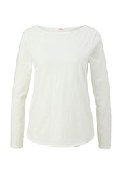 Langarmshirt aus Baumwolle - 0210-WHITE - Weiß