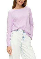 Langarmshirt aus Baumwolle - 4703-LILAC/PINK - Violett