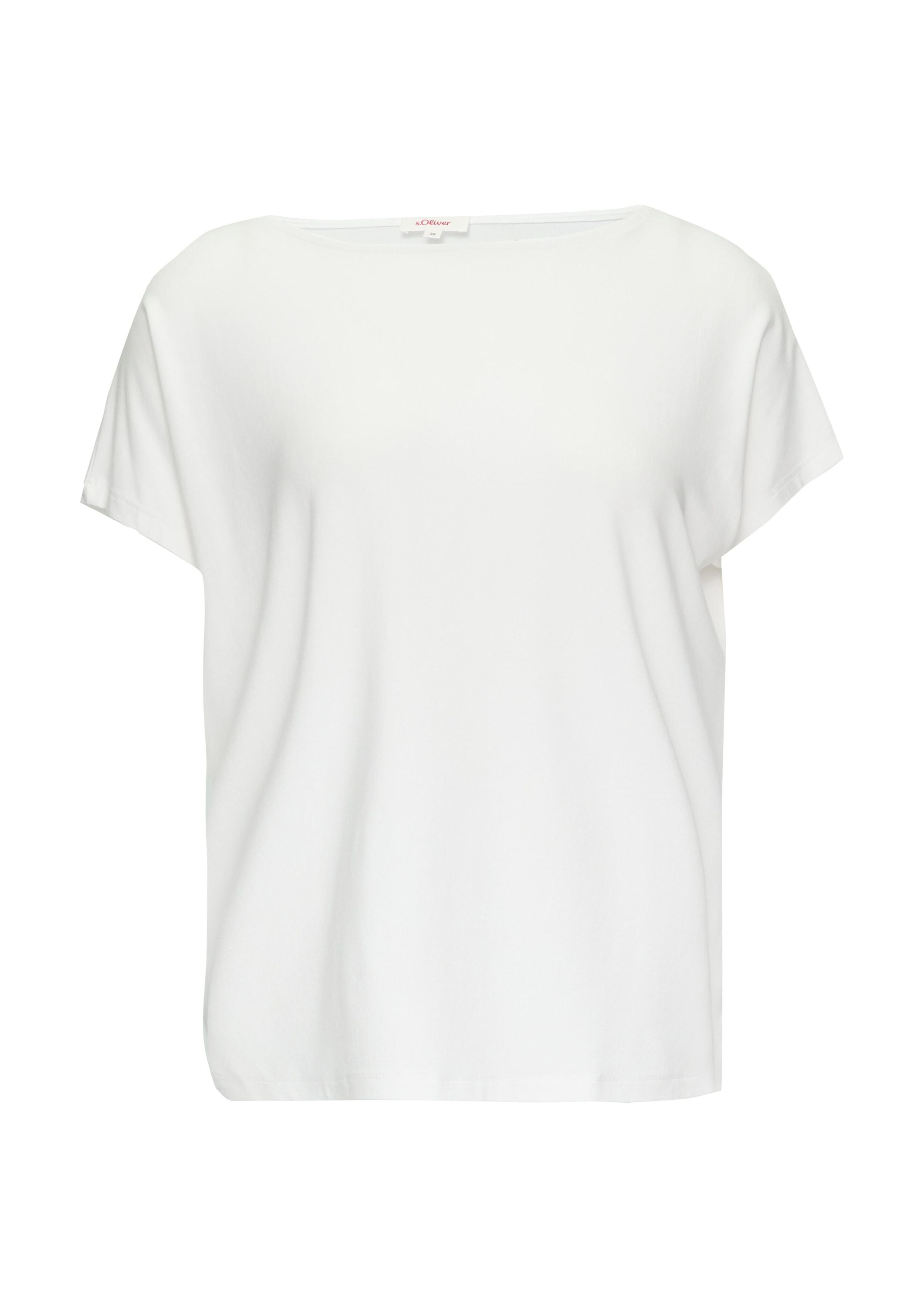 Jerseyshirt mit überschnittenen Schultern - 0100-WHITE - Weiß