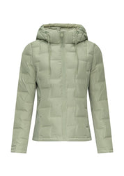 Steppjacke mit Kapuze - 7801-GREEN - Grün