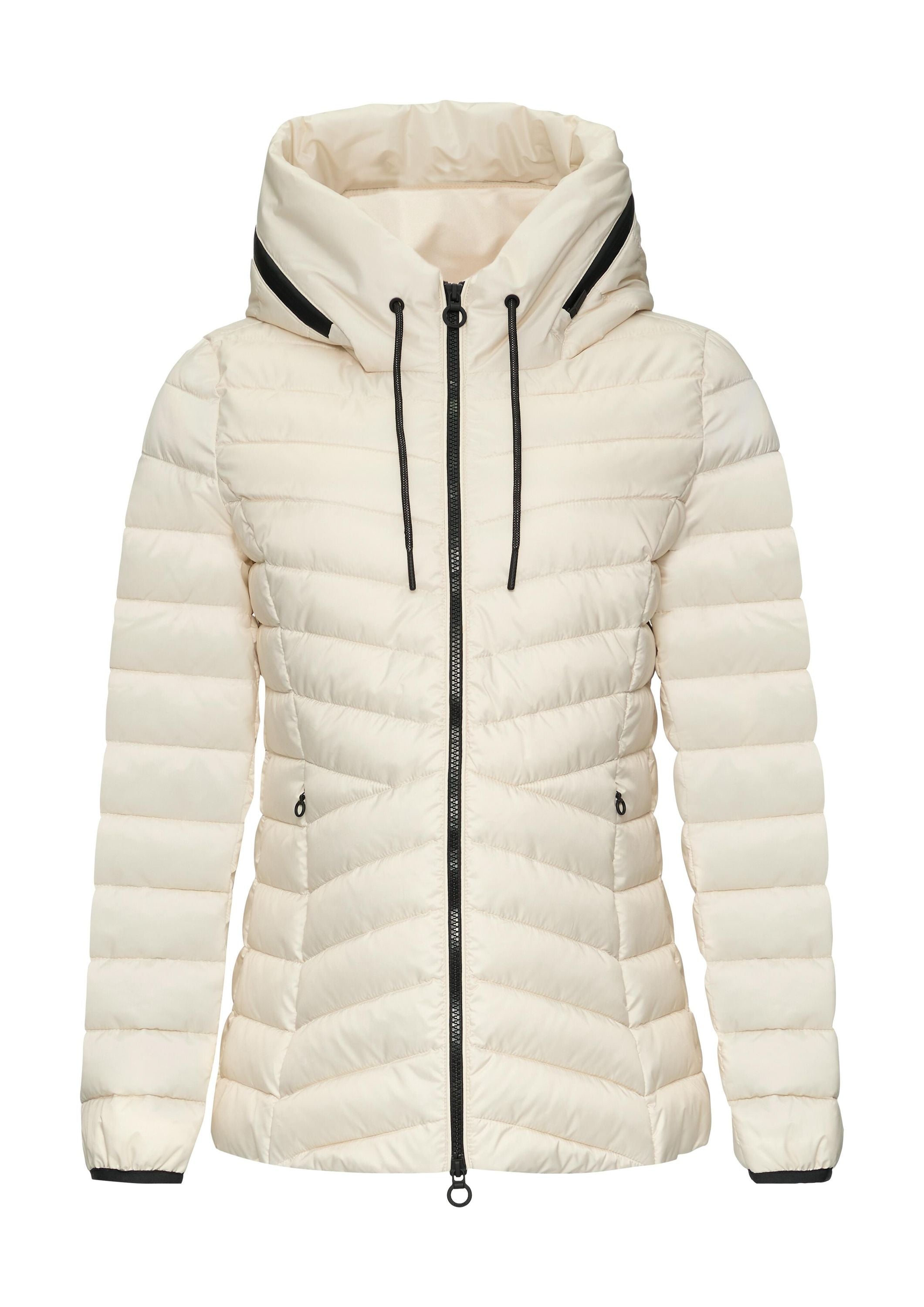 Steppjacke mit Kapuze - 0330-WHITE - Weiß