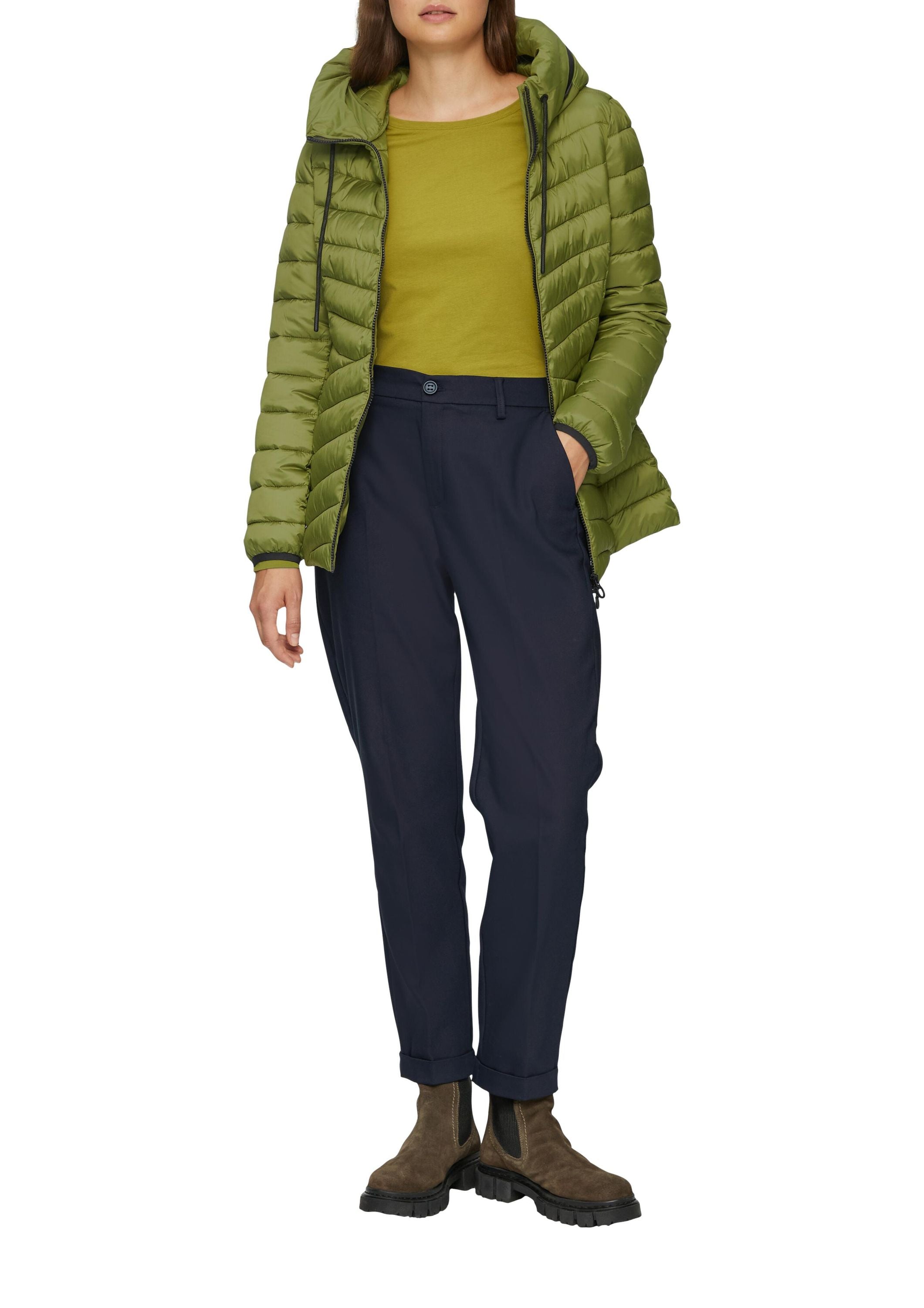 Steppjacke mit Kapuze - 7774-GREEN - Grün