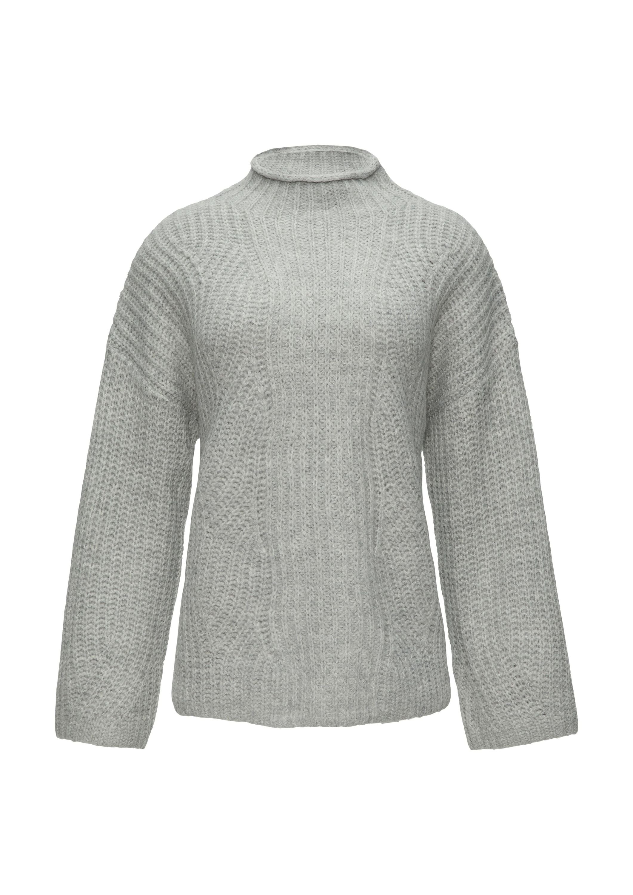 Strickpullover mit Stehkragen - 9400-GREY/BLACK - Grau