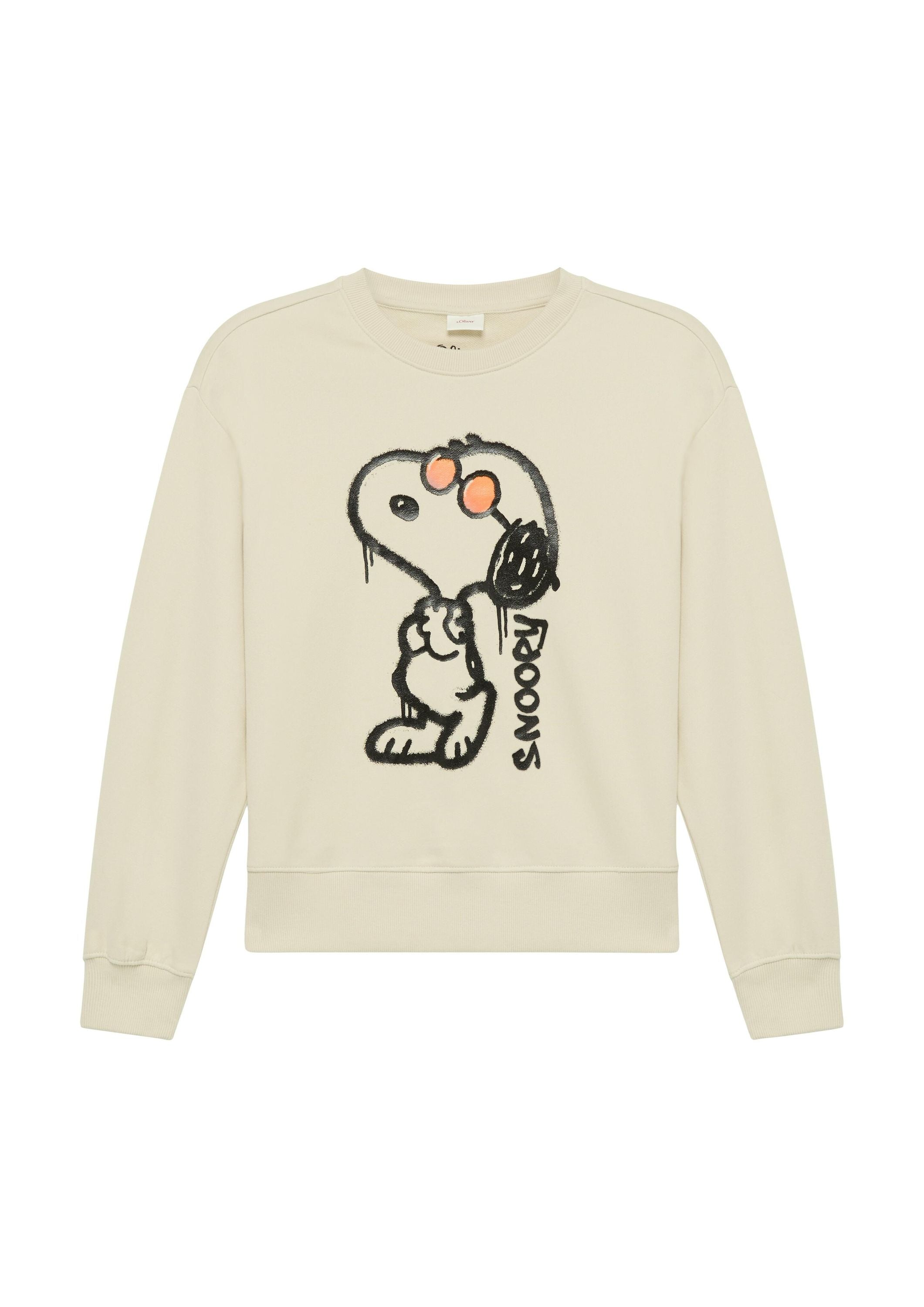 Oversized Sweatshirt mit Print - 0805-WHITE - Beige