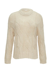 Strickpullover mit Zopfmuster - 81W9-BROWN - Beige