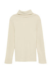 Rollkragenpullover aus Rippstrick - 0805-WHITE - Beige