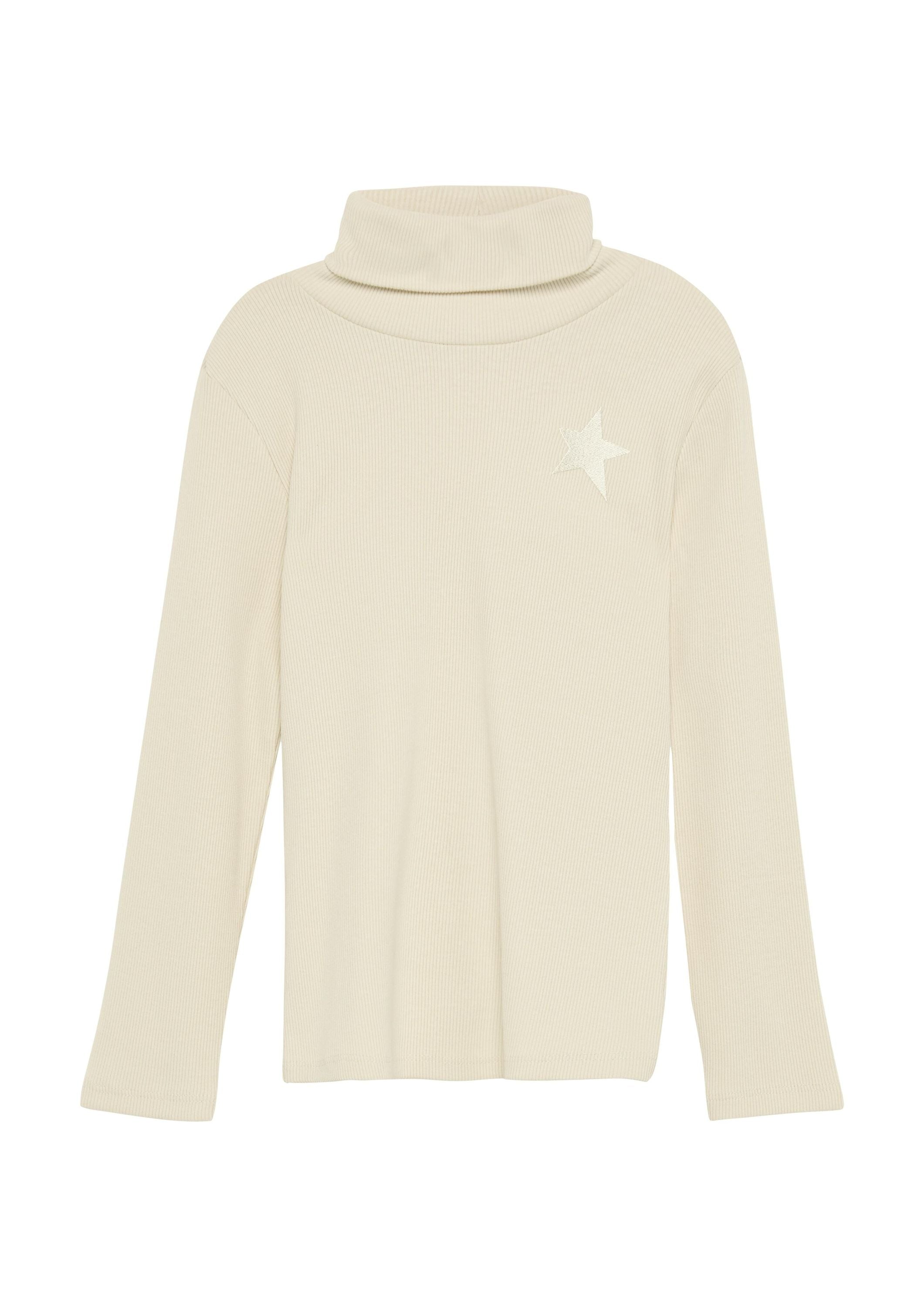 Rollkragenpullover aus Rippstrick - 0805-WHITE - Beige