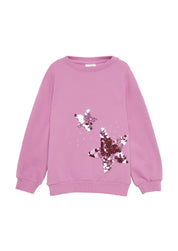 Sweatshirt mit Paillettendetail - 4446-LILAC/PINK - Pink