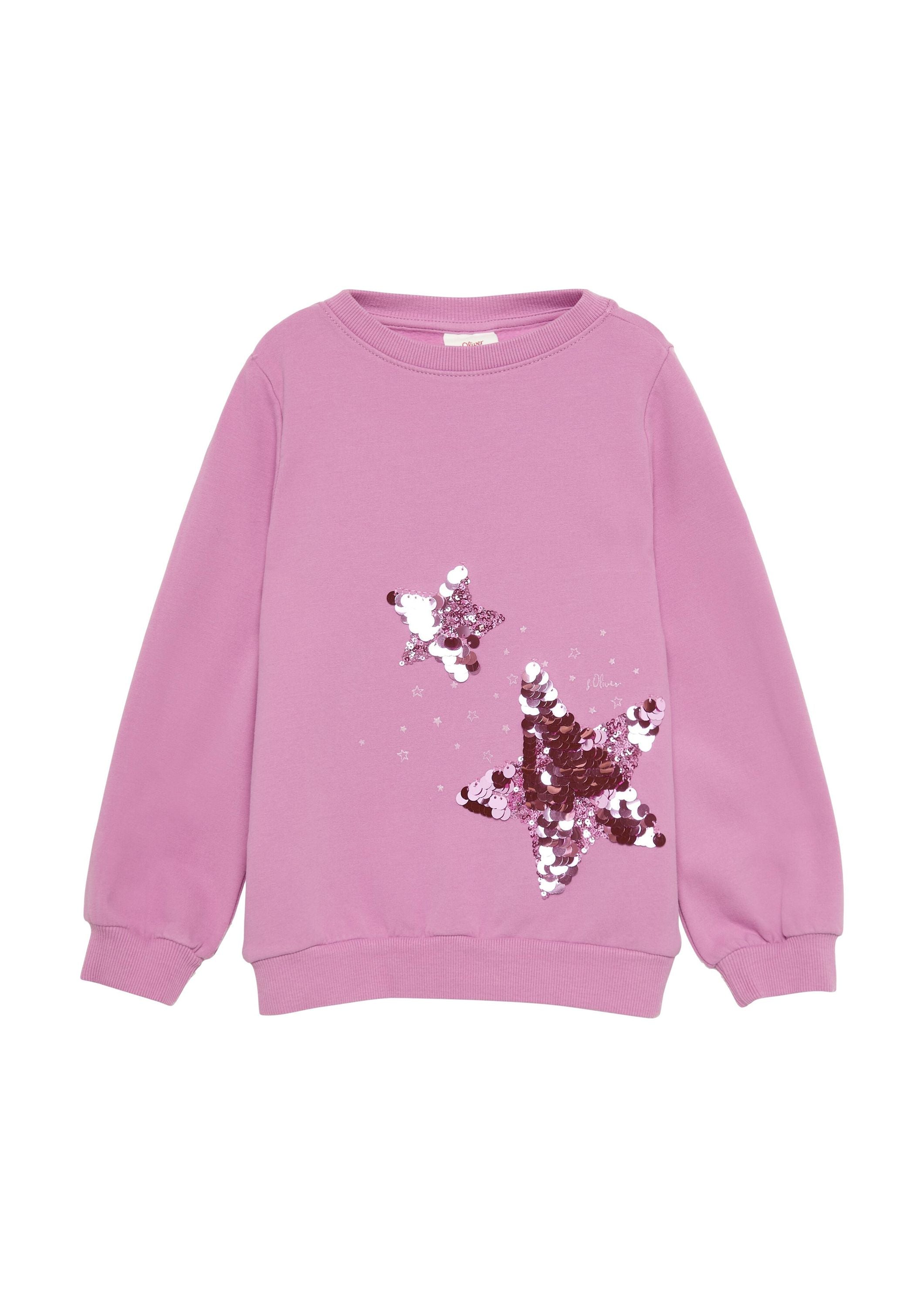 Sweatshirt mit Paillettendetail - 4446-LILAC/PINK - Pink