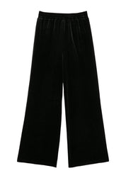 Samthose Wide Leg - 9999-GREY/BLACK - Schwarz