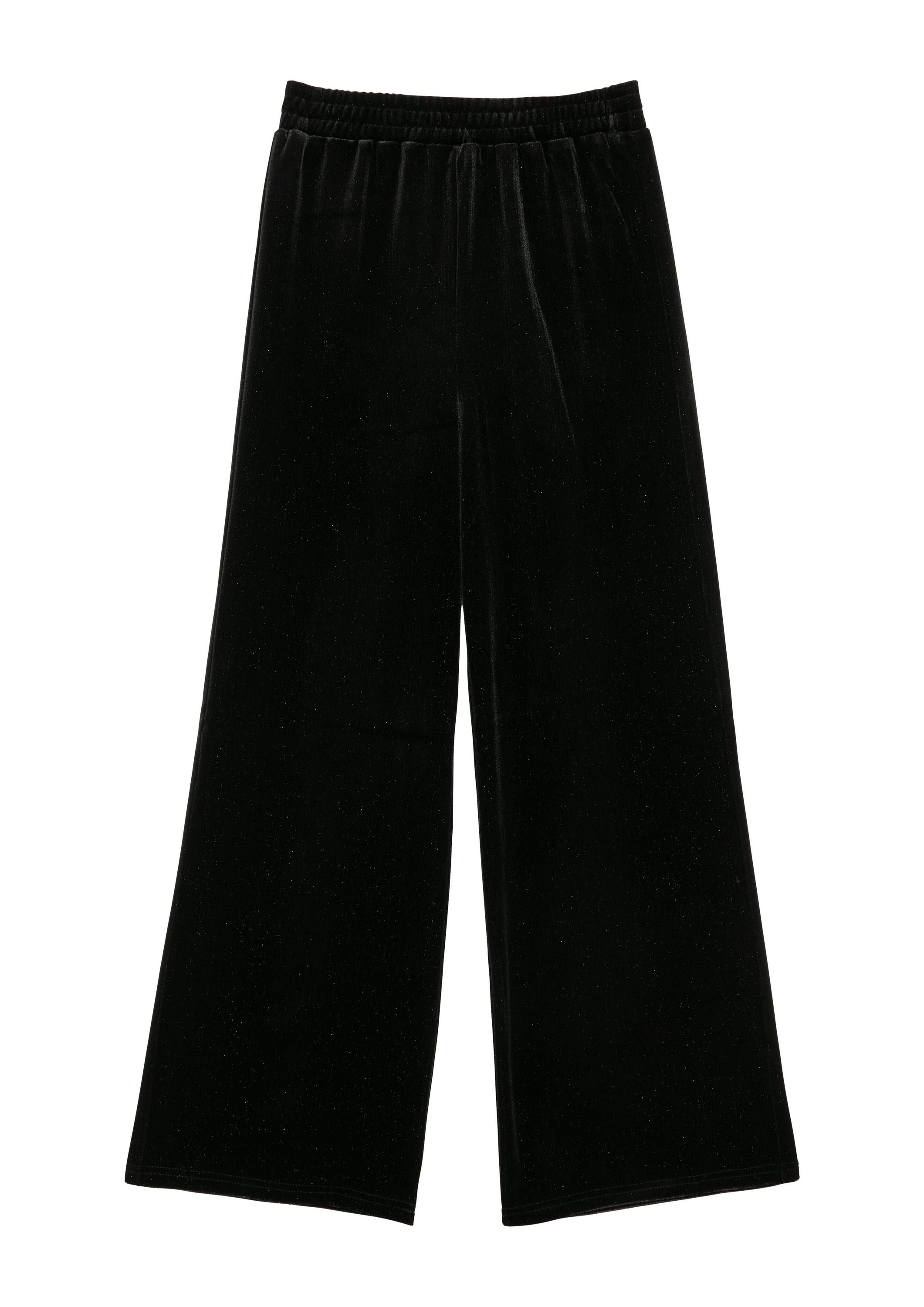 Samthose Wide Leg - 9999-GREY/BLACK - Schwarz